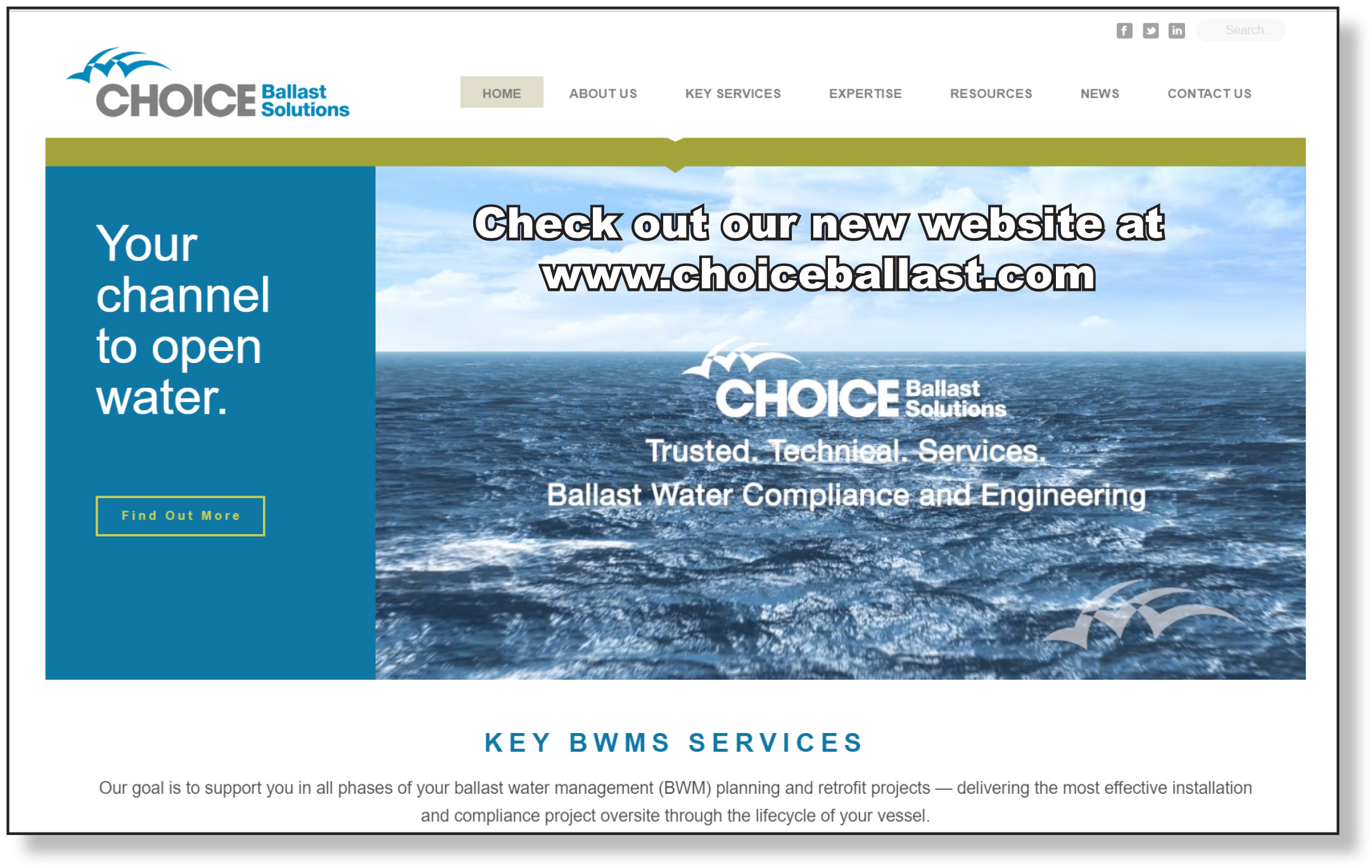 Choice Ballast Solutions Home Page Screen Shot